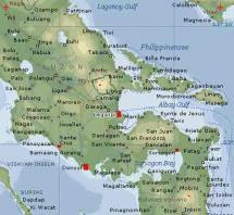 Map Showing Legaspi in Philippines