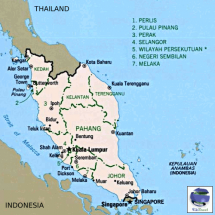 Map of Thailand - Malacca
