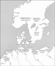 Map: Location of Geats, Danes and Swedes