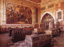 Coffins at Roskilde Cathedral