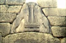 Lion Gate at Mycenae - Close-up View