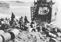 Marines Unloading Supplies in Iwo