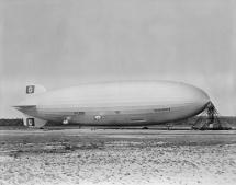 Hindenburg at Lakehurst Naval Station in 1937