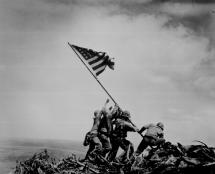 U.S. Flag Being Raised on Mount Suribachi
