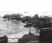Off-Loading Heavy Equipment at the Beach Landing Sites