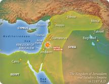 The Kingdom of Jerusalem and Saladin's Empire in 1187 A.D.