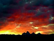 Sun Setting Over Tetons