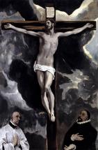 El Greco - Christ on the Cross Adored by Two Donors