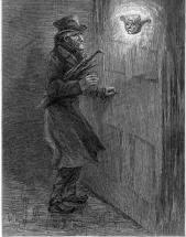 Scrooge Sees Marley's Face in the Door Knocker