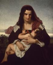 Hester Prynne and Her Child - The Scarlet Letter