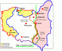 Map Depicting Areas of Poland Annexed by Russia