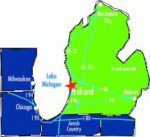 Holland and Chicago - Map Locator