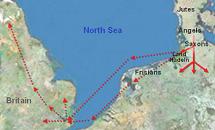 Group Migrations to Britain - Map