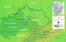 Map Depicting Boonesborough and Wilderness Road