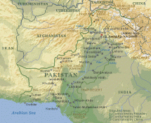 Baluchistan Area of Pakistan - Map