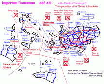 Map Depicting Roman Empire at the Time of Muhammad