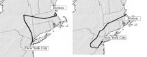Illustration of the Plane Route from Boston