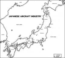 Map of Japanese Engine and Aircraft Plants the U.S. Targeted
