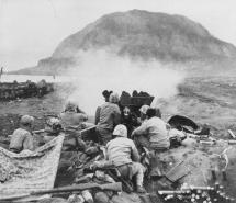 Marines Aiming for Attack at the North Face of Mount Suribachi