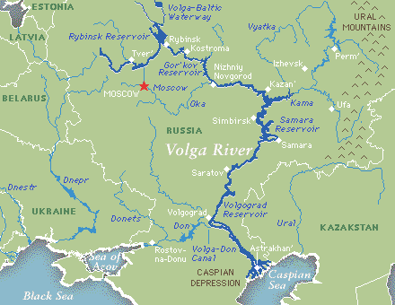 Volga River - Topography Map