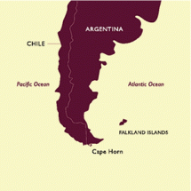 Map of South America - Cape Horn Location