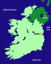 Map Depicting the Waters Around Ireland