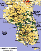 Battle Positions in Bataan - January 8, 1942