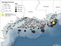 Location of Oil Rigs in the Gulf of Mexico