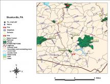 Map Depicting Flight 93's Crash Site Near Shanksville