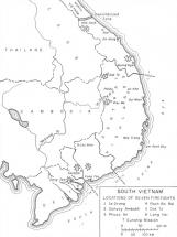 Map Depicting Seven Fire Fights during Vietnam War