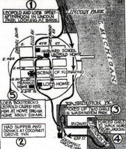 Map Depicting Leopold and Loeb's Activities