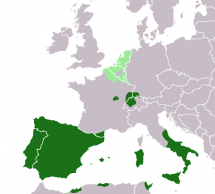 Map Depicting Empire of Philip II of Spain