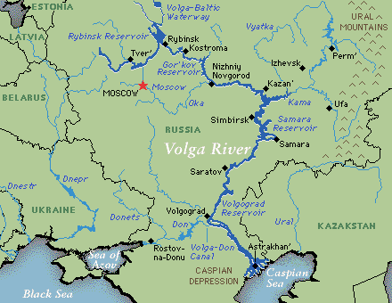 Volga River - Topography Map
