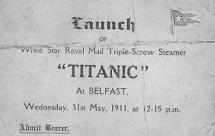 Titanic Launch Ticket