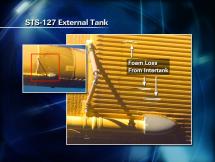 Endeavour, STS-127 - Foam Loss from Intertank