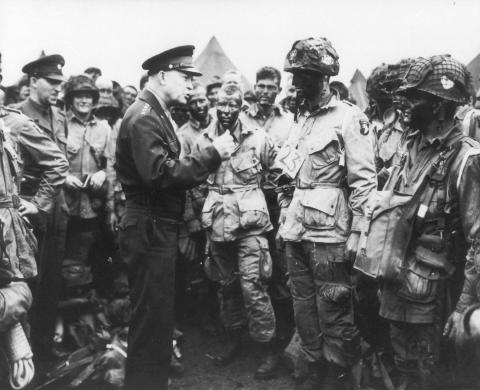 General Eisenhower with Paratroopers American Presidents World War II