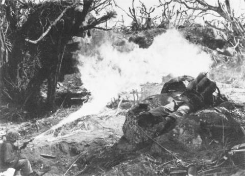 Flamethrowers - Marines Attack Iwo Jima Caves