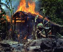 Viet Cong Base Camp in Flames