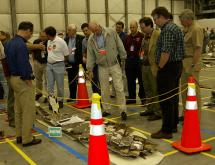 Columbia Accident Investigation Board - Viewing Left Wheel Well