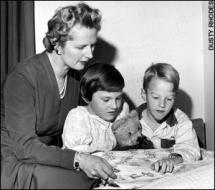 Margaret Thatcher, MP, with Her Twins