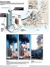 Illustration and Photos - WTC Reduced to Rubble