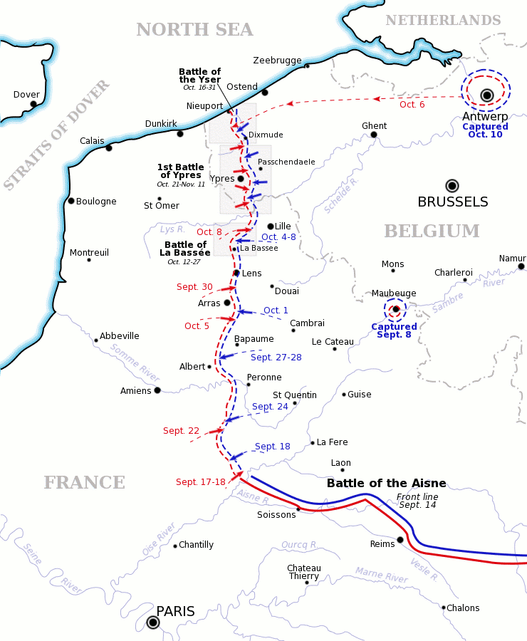 War Horse - Location of Western Front Trenches