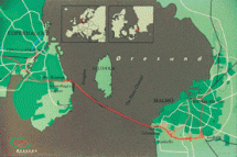 Map - Bridge Connecting Malmo and Copenhagen