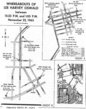 Map Depicting Oswald's Movements After 12:33 CST