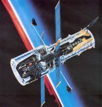 NASA Drawing of Hubble in Orbit