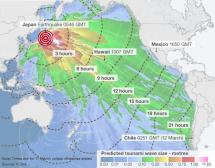 Tsunami Wave Predictions - March 11, 2011