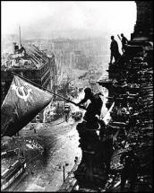 Soviet Flag Over the Reichstag - Photo