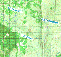 Map Depicting Landing Zones - Ia Drang Battle
