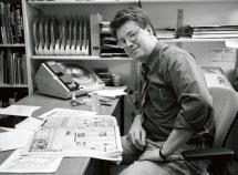 Stieg Larsson at His Work Desk