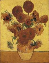 Vase with Fifteen Sunflowers